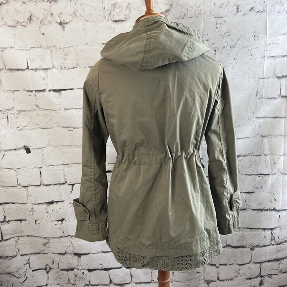 Tweenie Weenie Olive Green Jacket Hooded Size Petite Small - Picture 3 of 10